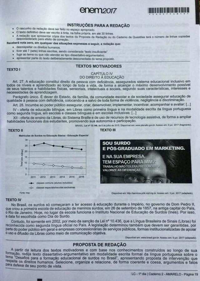 Justiça de Saia » Tema da redação do Enem 2017 fala sobre a educação de  surdos no Brasil